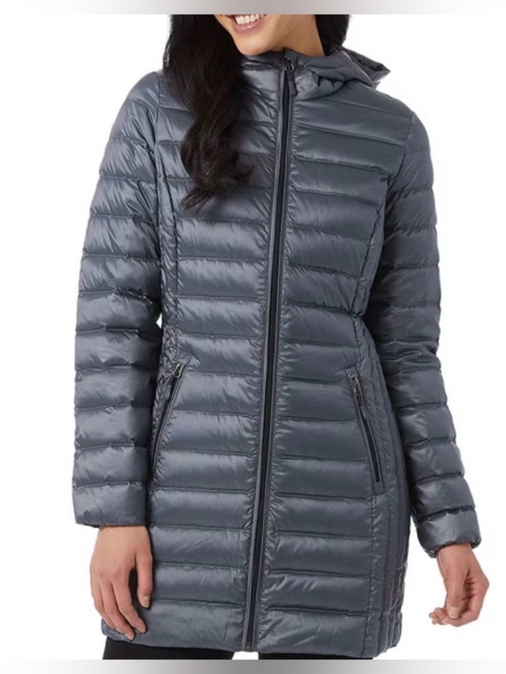 Adventure Ladies Down Puffer Jacket Size Medium Gray Cozy Lightweight